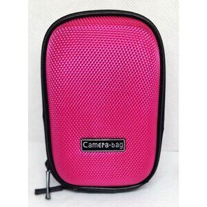 Durable Pink Camera Bag/Wallet with Belt Clip and Hand Bracelet - Hard Shell